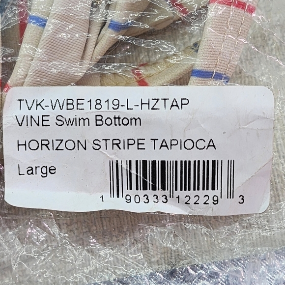 Tavik Women's Horizon Stripe Tapioca Vine Swim Bikini Bottom - L - Picture 6 of 8